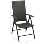 vidaXL Mobilier à dîner d'extérieur 5 Pièces avec coussins Aluminium Noir