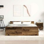 vidaXL Cadre de lit sans matelas vieux bois 140x200 cm bois ingénierie
