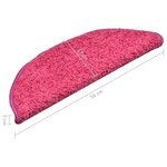 vidaXL Tapis de marches d'escalier 15 Pièces Rose 56x17x3 cm