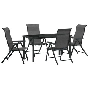 vidaXL Ensemble de salle à manger pour jardin 5 Pièces Gris Poly rotin