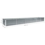 vidaXL Lit surélevé de jardin Acier galvanisé 480x80x45 cm Gris