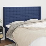 vidaXL Tête de lit avec oreilles Bleu 183x16x118/128 cm Tissu