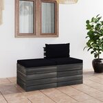 vidaXL Salon palette de jardin 2 Pièces avec coussins Bois de pin massif