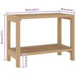 vidaXL Table d'appoint de salle de bain 60x30x45cm bois de teck solide