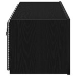 Meuble TV vidaXL avec éclairage LED Chêne noir 100x35x31 cm