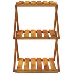 vidaXL Étagère pliable à 3 niveaux Marron 43x31x63 cm Bois d'acacia