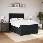 vidaXL Sommier à lattes de lit avec matelas Noir 140x200 cm Velours