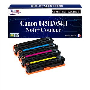 T3AZUR -4x Toners compatibles avec Canon 045H/054H pour Canon LBP611Cn LBP613Cdw LBP621Cw LBP623Cdw MF631Cn MF633Cdw MF635Cx MF641Cw MF643Cdw MF645Cx