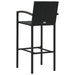 vidaXL Tabourets de bar lot de 4 noir résine tressée