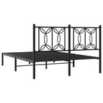 vidaXL Cadre de lit métal avec tête de lit noir 135x190 cm