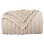 vidaXL Jeté Beige 150 x 130 cm Toison