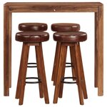 vidaXL Ensemble de bar 5 Pièces bois massif 115x56x107 cm