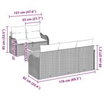Ensemble de Canapés de Jardin 6 Pièces avec Coussins Beige Poly Rattan Acacia