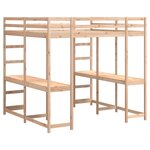 vidaXL Lit superposé et bureau et échelle 140x200cm bois de pin massif