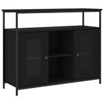 vidaXL Buffet noir 100x35x80 cm bois d'ingénierie