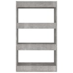 vidaXL Bibliothèque/séparateur de pièce gris béton bois d'ingénierie