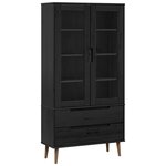 vidaXL Vitrine en Verre Noir 90 x 35 x 175 cm