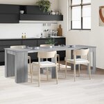 vidaXL Table à dîner 240 x 85 x 75 cm Bois d'ingénierie Sonoma gris