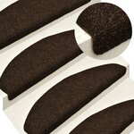 vidaXL Tapis autoadhésifs de marches 5 Pièces Marron 65x21x4cm Aiguilleté