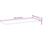 vidaXL Dessus de table rectangulaire 120x50x2 cm bois massif d'acacia