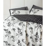 Parure de lit coton renforcé - housse de couette 220 x 240 + 2 taies d'oreiller 60 x 60 - Anthracite