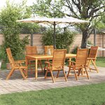 vidaXL Ensemble de salle à manger pour jardin 7 Pièces Marron