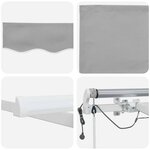 vidaXL Auvent Rétractable Gris clair 450 × 350 cm Tissu  Métal