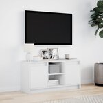 vidaXL Meuble TV avec LED blanc 100x34x50 cm bois d'ingénierie