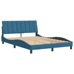 vidaXL Cadre de lit sans matelas Hanko bleu 140x190 cm velours