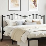 vidaXL Tête de lit métal noir 200 cm