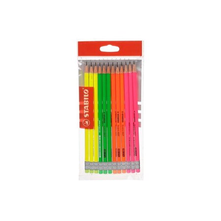STABILO Ecopack x 12 crayons graphite Grafito HB bout gomme