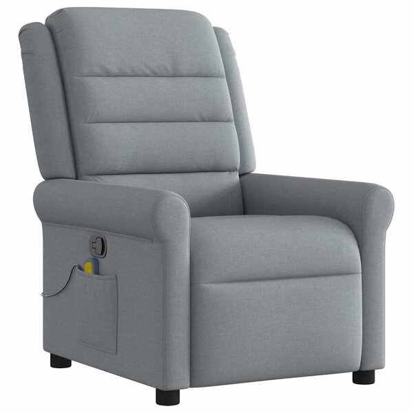 vidaXL Fauteuil de massage inclinable Gris clair Tissu
