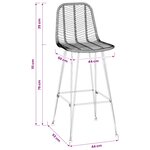 vidaXL Chaise de bar 2 pc Naturel 44 x 53 x 111 cm Rotin et métal