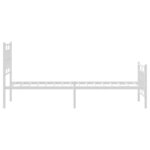 vidaXL Cadre de lit métal sans matelas avec pied de lit blanc 90x200cm