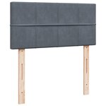 vidaXL Sommier à lattes de lit et matelas Gris foncé 90x200 cm Velours