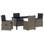 vidaXL Ensemble de salle à manger de jardin 5 pièces en rattan poly gris