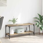 vidaXL Meuble TV Chêne artisanal 100x33x41cm Bois d'ingénierie et fer