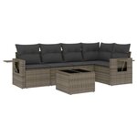 vidaXL Salon de jardin 6 Pièces avec coussins gris résine tressée