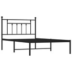 vidaXL Cadre de lit métal sans matelas avec tête de lit noir 100x200cm