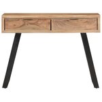 vidaXL Table console 100x35x76 cm Bois d'acacia avec bord naturel