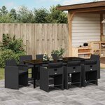 vidaXL Ensemble de salle à manger pour jardin 9 Pièces Noir polyrotin