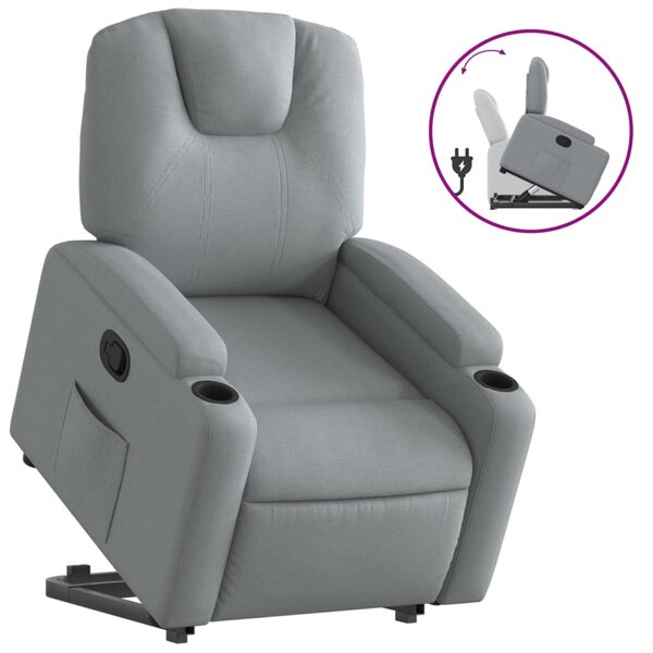 vidaXL Fauteuil inclinable Gris clair Tissu