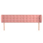 vidaXL Tête de lit avec oreilles Rose 203x23x78/88 cm Velours