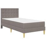 vidaXL Cadre de lit avec matelas Taupe 90 x 190 cm tissu