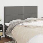 vidaXL Têtes de lit 4 Pièces Gris foncé 100x5x78/88 cm Tissu