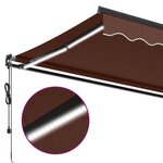 vidaXL Auvent rétractable automatique avec LED marron 600x300 cm