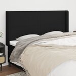 vidaXL Tête de lit avec oreilles Noir 203x16x118/128 cm Tissu