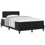 Lit à ressort avec matelas vidaXL Noir Petit Double Velours