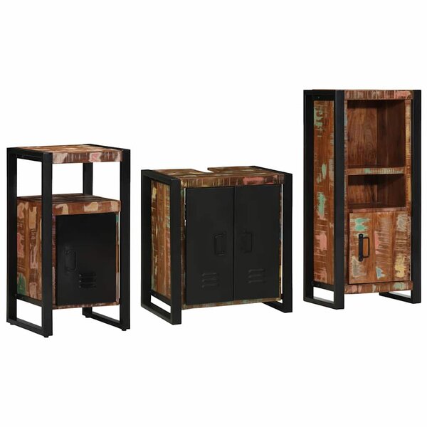 vidaXL Ensemble de mobilier de salle de bain avec étagère 3 Pièces