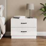 vidaXL Cabinet de chevet Blanc brillant 62 x 34 5 x 44 5 cm